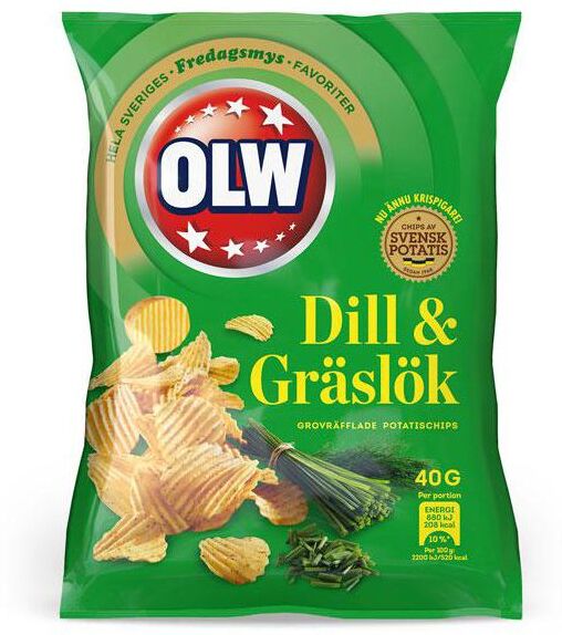 OLW Chips dill och gräslök 20x40g