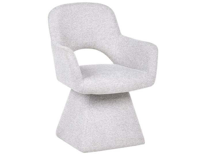 Beliani Esszimmerstuhl drehbar Stoff Hellgrau Vallby, Beige, 64x87x64 cm, Esszimmer, Stühle