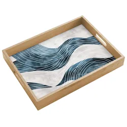 TABLETT Linien - Wellen - Abstrakt - Grau Tray 40x30 cm