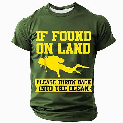 Falls an Land gefunden, bitte zurück ins Meer werfen. Lustiges Taucher-T-Shirt für Herren, rot, Kurzarm, Größen S, M, L, XL, XXL, XXXL