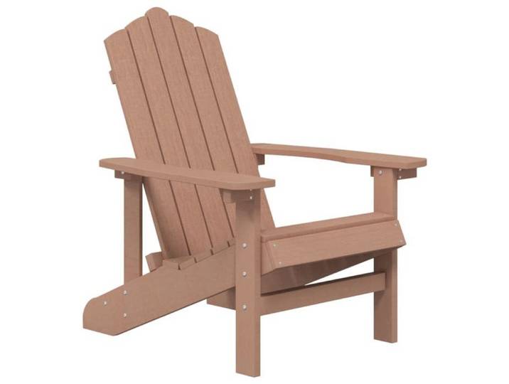 Chaise de jardin Adirondack - PEHD - Marron - 73x83x92 cm - Accoudoirs - Résistant aux intempéries - Résistant aux UV