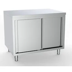 Chefgastro 600 Arbeitstisch Edelstahl Schiebetüren 1400 BxTxH 1400x600x850mm