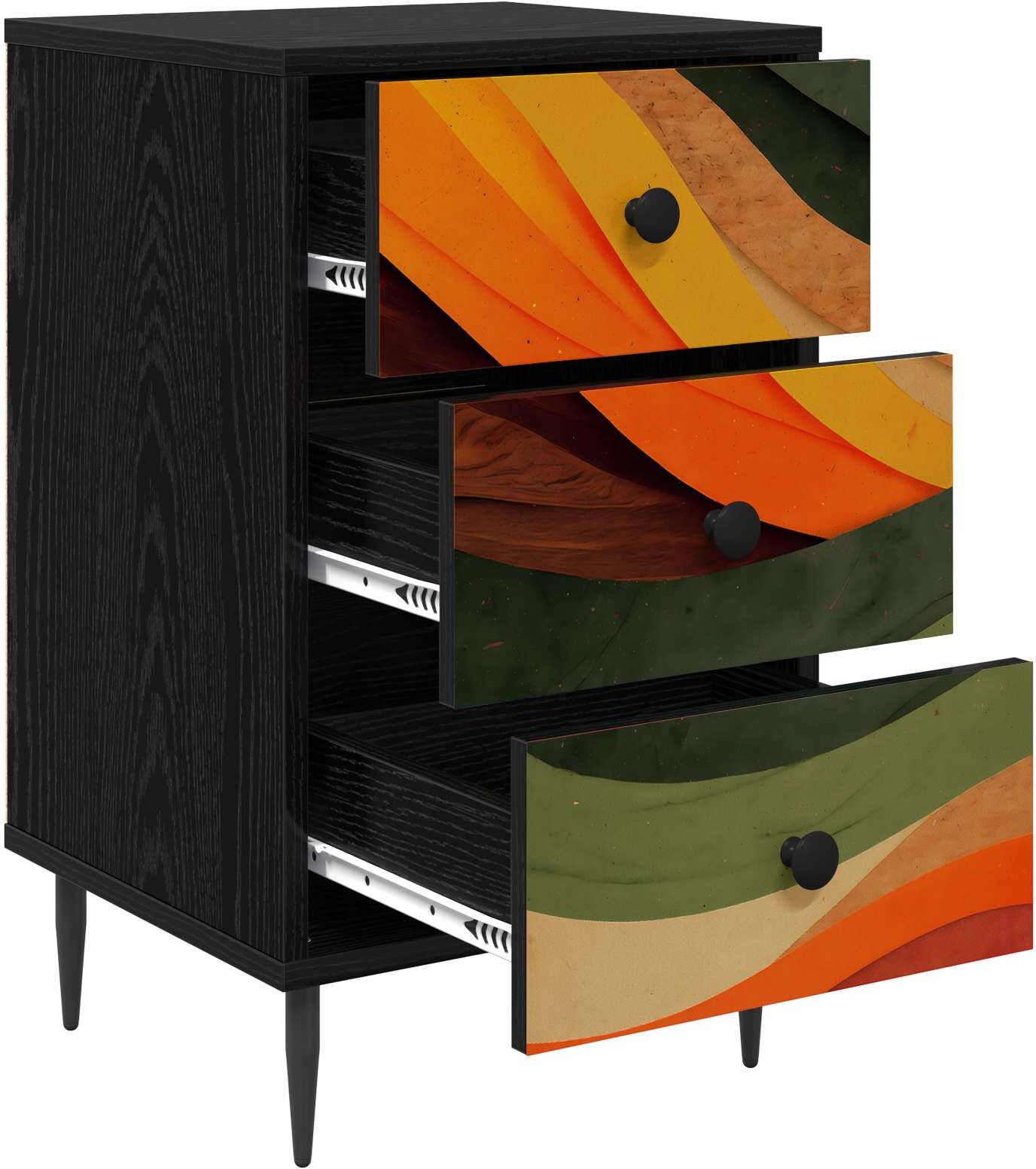 vidaXL Table de chevet BONN Chêne noir 36 x 33 x 61 cm