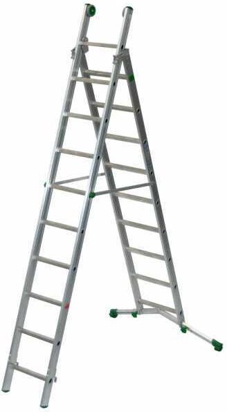 Facal Super Prima P320-2, 9+10 gradini, 5.10 m - Scala in alluminio trasformabile - Altezza stimata operativa 6 m