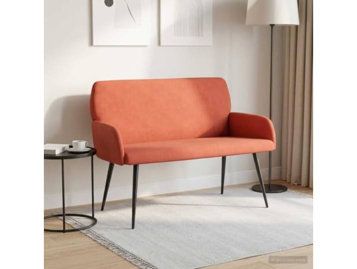 2-Sitzer Sofa mit Metallbeinen Rot-Orange Cordstoff Cordstoff 80% Polyester 20% Nylon,Knopfheftung,Schaumstoffpolsterung,Metall-und Holzwerkstoffrahmen