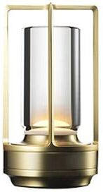 Inspired Finds Elegant Rechargeable Touch Table Lamp Aluminum Alloy Body With Crystal Diffuser, Portable Ambient Desk Light gold