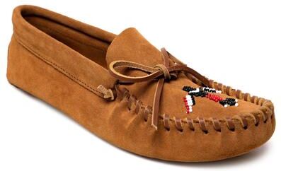 Minnetonka Thunderbird Animikii Softsole M - Mens 7 Brown Slip On Medium