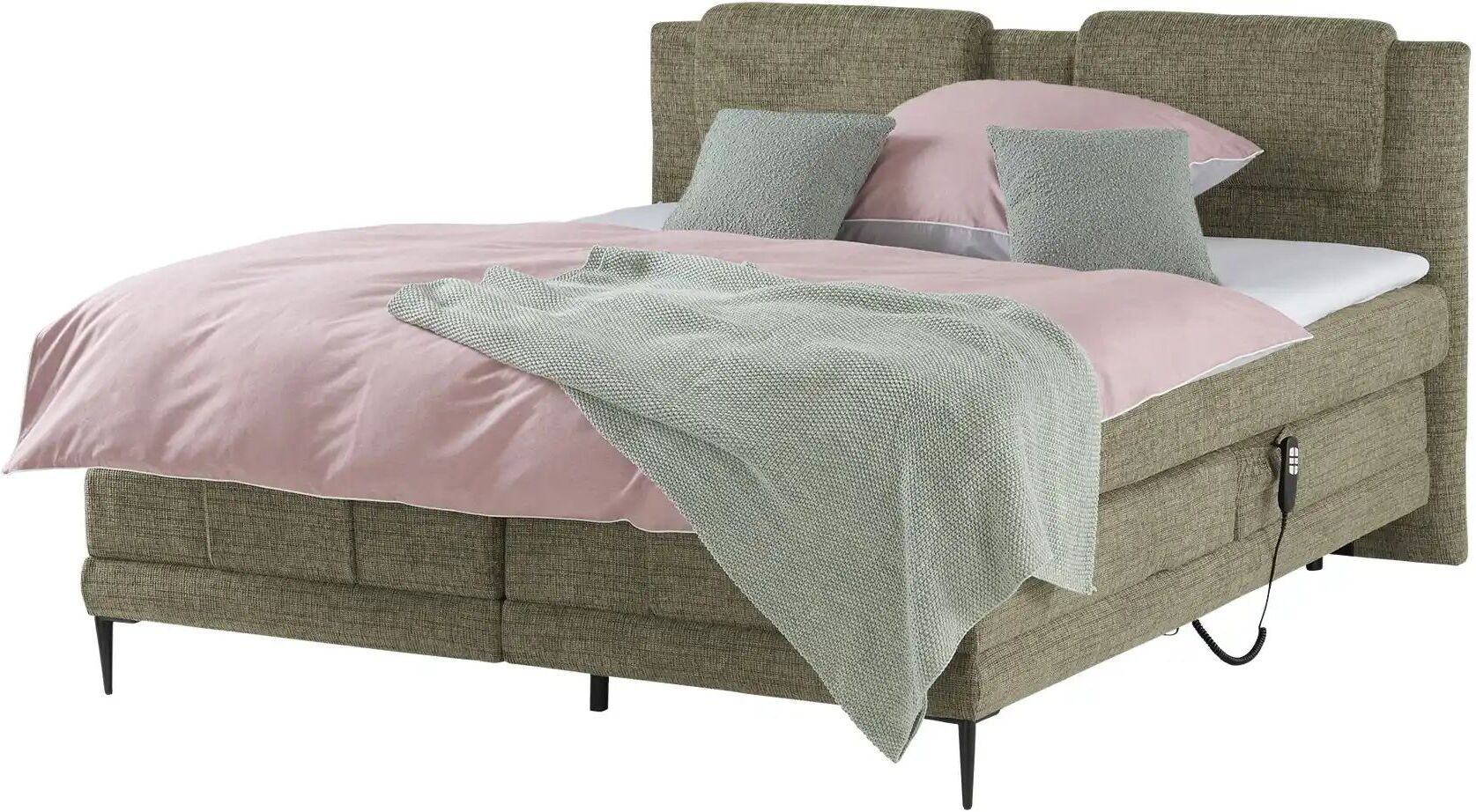 switch Motor-Boxspringbett  Wave ¦ grün ¦ Maße (cm): B: 190 H: 111