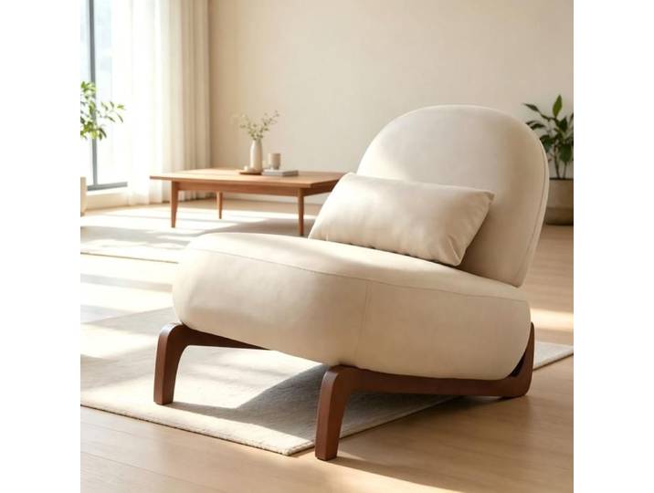 Fauteuil de salon - Joli fauteuil d'appoint avec pieds en bois massif fauteuil de salon en similicuir Chameau