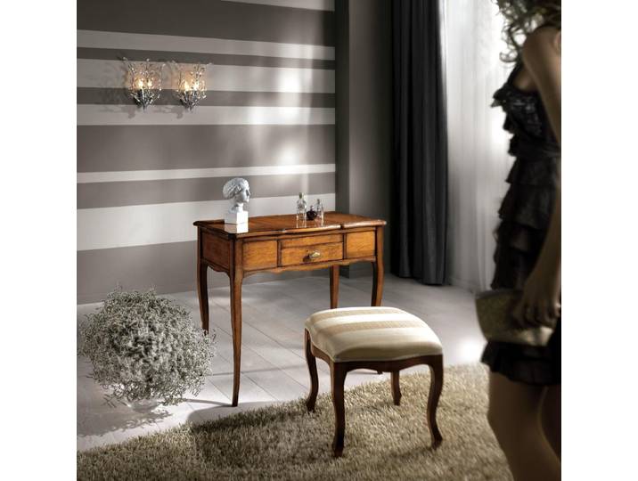 JVmoebel Schminktisch Antiker Schminktisch aus Holz mit Vergoldung und Hocker (2-St), Made in Italy