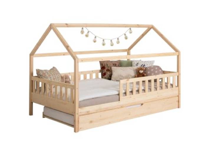 TiCAA Kinderbett Hausbett Kay inkl. Zubehör