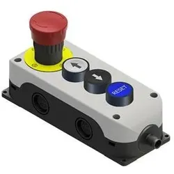 RS PRO Tastend, Stopp SB113-022-G Steuerstation-Sc, Schalter + Taster, Rot, Schwarz