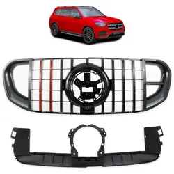 Kühlergrill Frontgrill schwarz GT-R Carbon Look passend für MERCEDES GLS (X167) 2018-