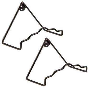 "Achla Designs 8"" W Roman Bronze Wrought Iron Plate Wall Hangers (Set of 2), Powder Coat Finish, Large Size, Home Accessory"
