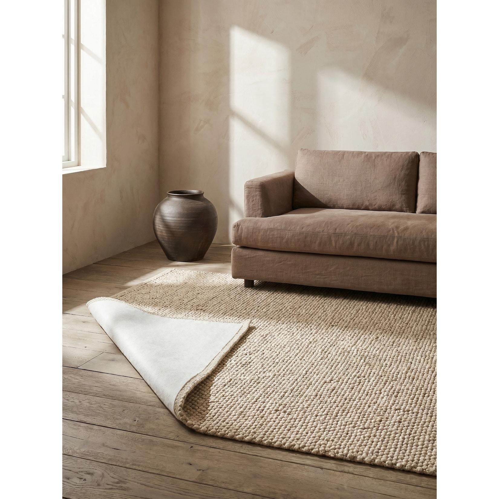 Teppich uni Weiß 80 x 150 cm - ANTI-RUTSCH-UNTERLAGE Kadima Design