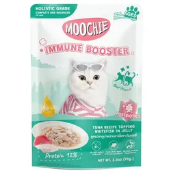 MOOCHIE Immune Booster Thunfisch-Rezeptur Topping Weißfisch in Gelee (Stärkt das Immunsystem) 70g