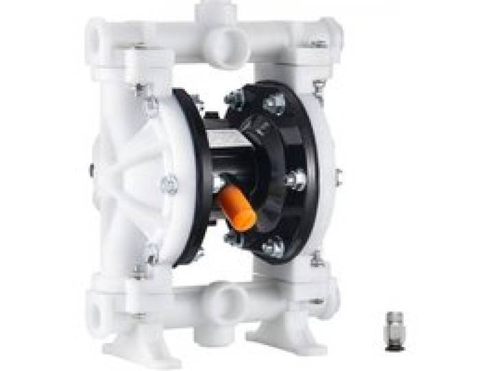 VEVOR Druckluft-Doppelmembranpumpe, 16,64L/min, 38,1 mm Einlass & Auslass, pneumatische Altöl-Transferpumpe, max. 100 PSI, Polypropylengehäuse, luftbetrieben für Diesel, Fett, Kerosin, Benzin