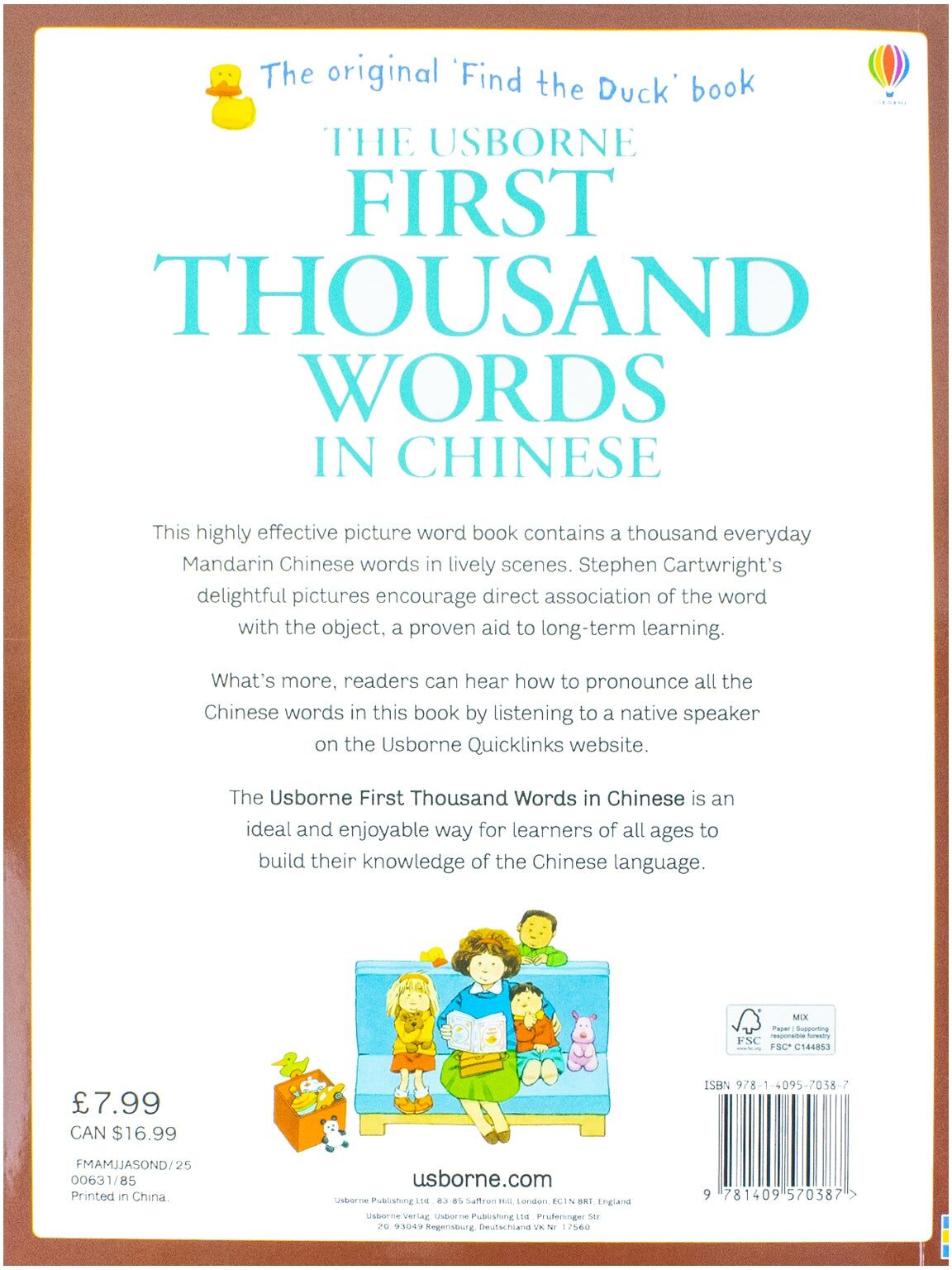Usborne My First Thousand Words In Chinese Book New Paperback