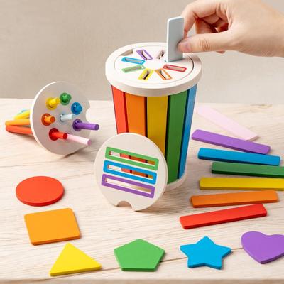Tiny Tots Teens Trends Wooden Shape Recognition Toy, Montessori Color Sorting, Kids Math Learning Educational Toys For Toddlers a