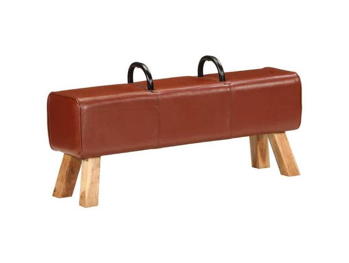 VIDAXL(9284)Banc de gymnastique marron 110 cm cuir véritable Banc de hall/salon