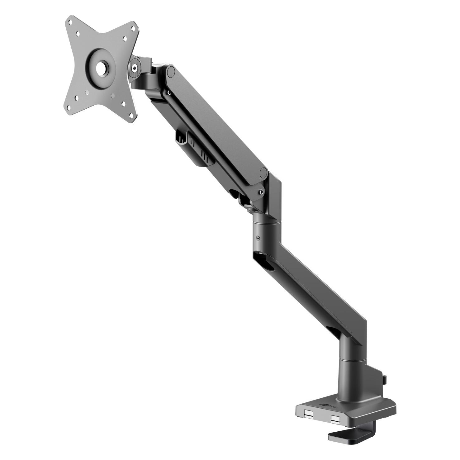 Goobay Single-Monitorhalterung mit Gasdruckfeder, schwarz (Boden, 9 kg) (70813)