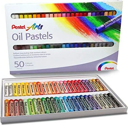 Pentel Arts Ölpastellkreide PHN4, 50er Kunststoff-Etui