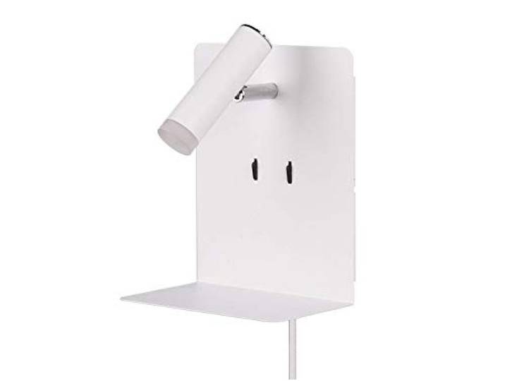 Trio Leuchten LED Wandleuchte Element 222570231, Metall Weiß Matt, 1 x 3 Watt LED, USB Ladebuchse