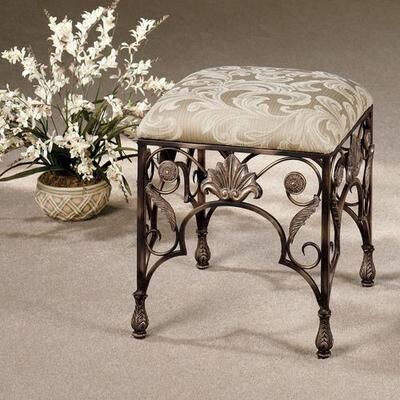 Touch of Class Raina Vanity Stool Gold , Gold