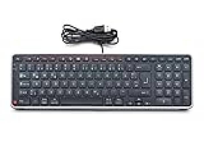 Contour Clavier d'équilibre Clavier Filaire Disposition QWERTZ Clavier d'ordinateur Super Plat Pavé numérique + Touches multimédias pour la Maison et Le Travail pour Windows et Mac