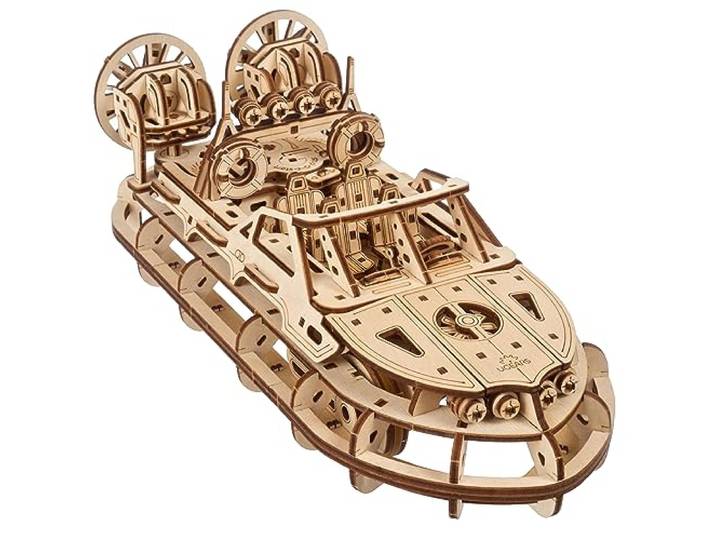 UGEARS Rescue Hovercraft - bootmodelkits voor volwassenen - 3D houten puzzelschip - houten modelbootkits om te bouwen - premium modelbotensets met ingewikkeld ontwerp om te bouwen voor volwassenen
