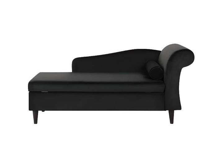 Beliani - Chaise longue côté droit en velours noir LUIRO