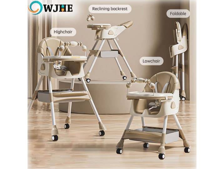 OWJHE – siège de bébé pliant multifonctionnel, chaise de repas pour tout-petits, chaise haute pour dîner, chaise d'alimentation pour bébé avec 4 roues