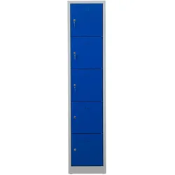 Schließfachschrank aus Metall, 5 Fächer, 190x41x45cm