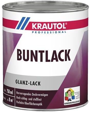 KRAUTOL Acryl Buntlack glänzend Feuerrot RAL 3000, 414 x 0,75 l auf Palette