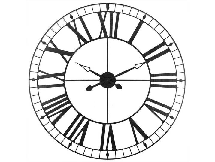 Atmosphera Createur d´interieur Retro-Hängeuhr mit römischen Ziffern 4,5/88/88 cm, Schwarz, Metall, Rund, 88x88x4.5 cm, Dekoration, Uhren, Wanduhren