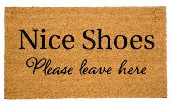 Evergreen "28"" x 16"" Natural Coir Door Mat, Nice Shoes - 28"" x 16"""