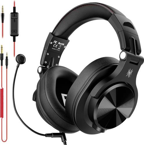 OneOdio A71M Over Ear Headset kabelgebunden Stereo Schwarz High-Resolution Audio, Mikrofon-Rauschunterdrückung Headset