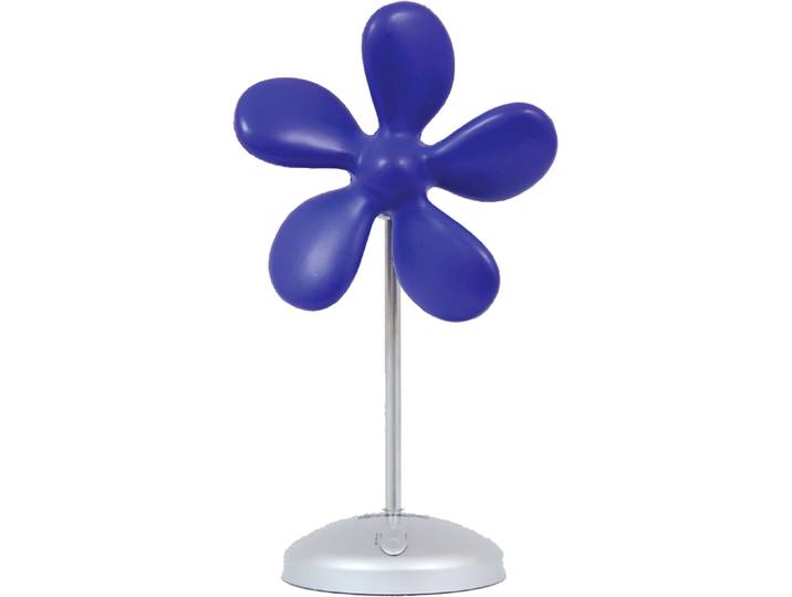 Tischventilator SONNENKÖNIG Flower Fan blau, Leistung 9W, Tischventilator, fürs Kinderzimmer , blau, B:22cm H:39cm T:16cm, Ventilatoren, Tischventilator, PU-Schaum, frischer Trend, 5 Ventilationsblätter
