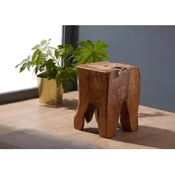 Hocker Teak Wurzel 30x30x40 natur lackiert UNIKA #155