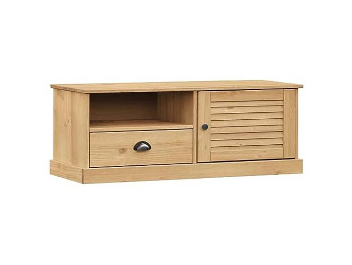 LMTYOENFG TV-Schrank VIGO 106x40x40 cm Massivholz Kiefer Lowboard Rustikales TV-Möbel aus Kiefernholz mit Schublade und Tür für Ihr Wohnzimmer oder Schlafzimmer.