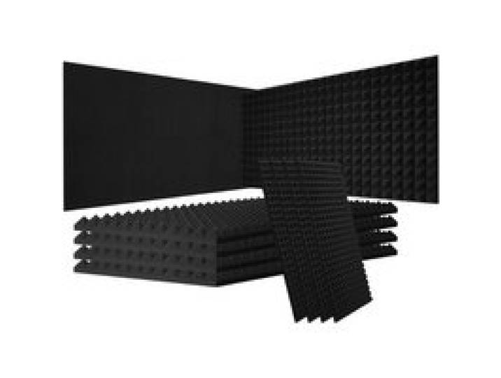 VEVOR Panneau Mousse Acoustique Lot de 4 Panneaux Muraux Insonorisants 120x60x5 cm Haute Densité Absorbant Son Forme Pyramidale pour Murs Plafonds de Studio, Maison, Bureau, Noir