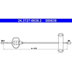 Seilzug Feststellbremse ATE 24.3727-0638.2 für Ford Mondeo I Turnier