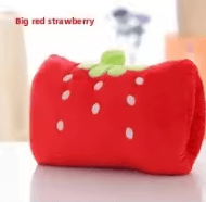 Uplift Curations WarmHug Plush Hand Warming Nap Pillow Cute Travel Soft Cushion For Kids & Home Comfort strawberry