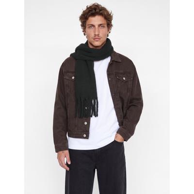 Strickschal JACK & JONES "JACNORREBRO CHUNKY SCARF LN", Herren, schwarz, Strick, Kunstfaser, unifarben, Modetücher, Kunstfaser, Einheitsgröße