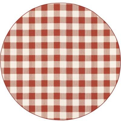 The Gray Barn Style Haven Gingham Check Indoor/Outdoor Area Rug..