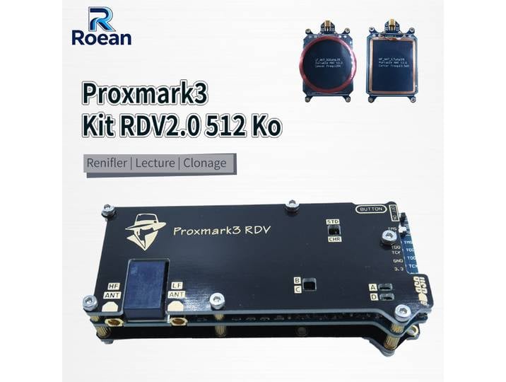 Lecteur-graveur RFID NFC Proxmark3 RDV2 125KHz-13.56MHz, mémoire 512K, kit de développement d'encodeur DEV pour la recherche RFID