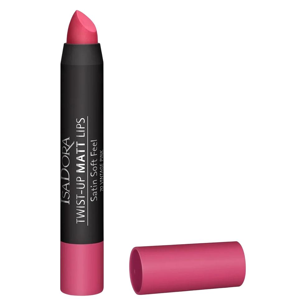 Isadora Twist Up Matte Lipstick mit samtig mattem Finish Langlebig (70 Vintage Pink) (48672962)