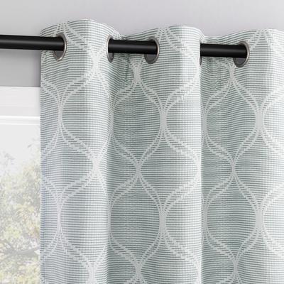 Sun Zero Tikal Woven Ogee Total Blackout Grommet 2-Piece Curtain Panel Pair