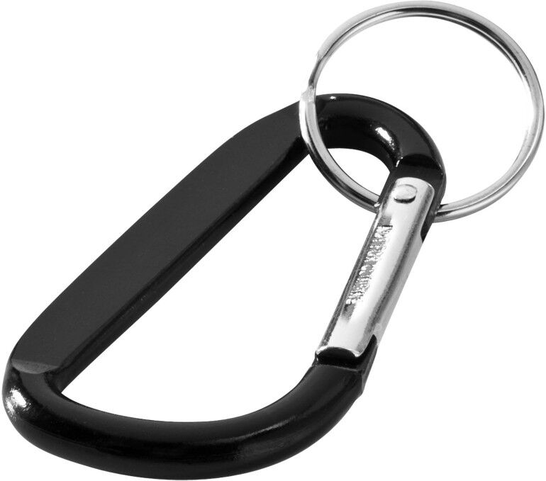 Porte-clés mousqueton personnalisable en aluminium recyclé Timor noir