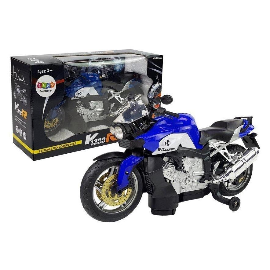 Lean Toys Blaues batteriebetriebenes Motorrad (40235804)